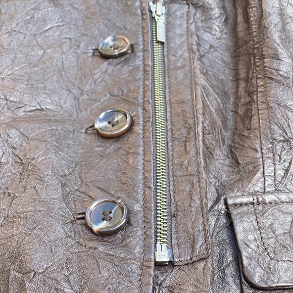 Danier Brown Distressed Leather Jacket | Size Small - Picture 13 of 16